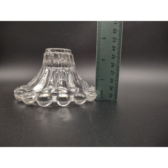 Vintage MCM Set 5 Anchor Hocking Boopie Bubble Clear Glass Candlestick Holders - Picture 9 of 16